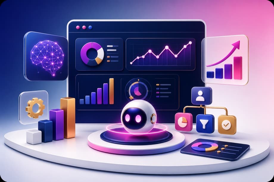 Business AI, Automation & Digital Transformation course illustration at Brightnest AI Academy