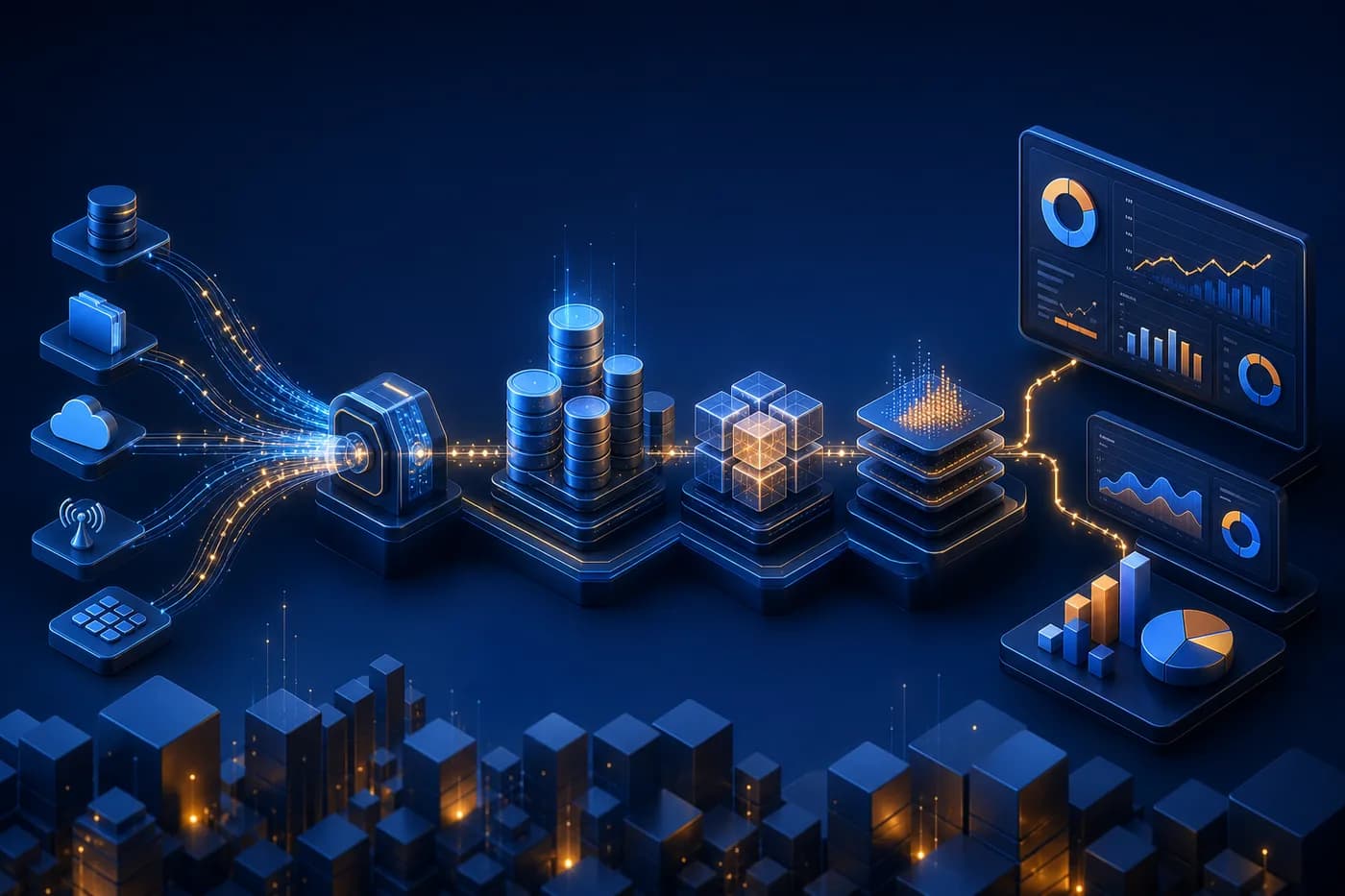 Professional Power BI & Business Intelligence course illustration for FutureEdgeAI Academy